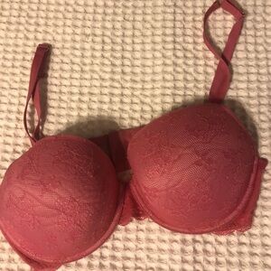 Victoria’s Secret Demi Uplift Pink Rose Lacey Bra 36DD Sexy Date Night